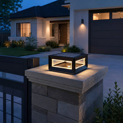 Rectangular Modern Stainless Steel Waterproof LED Outdoor Post Lights - Flare Shack