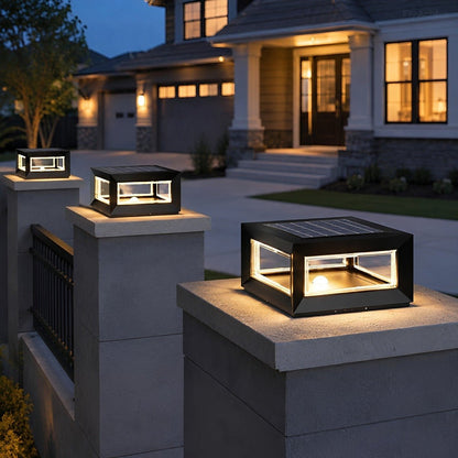 Rectangular Modern Stainless Steel Waterproof LED Outdoor Post Lights