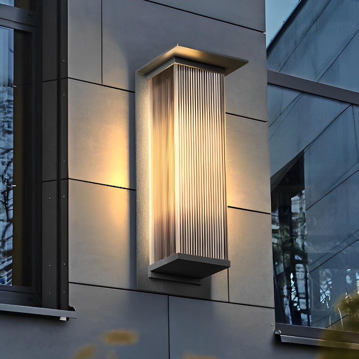Rectangular Waterproof LED Modern Outdoor Solar Wall Sconces Lighting - Flare Shack