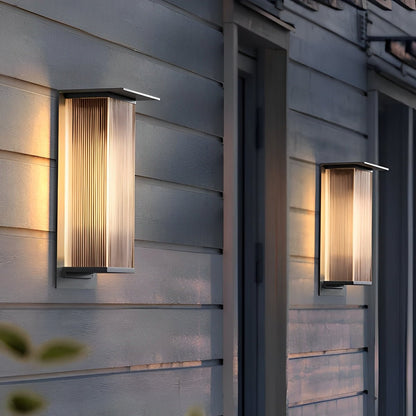 Rectangular Waterproof LED Modern Outdoor Solar Wall Sconces Lighting - Flare Shack