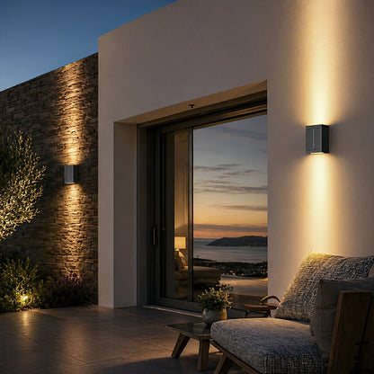 Rectangular Waterproof Up and Down Lights LED Modern Wall Sconce Lighting - Flare Shack