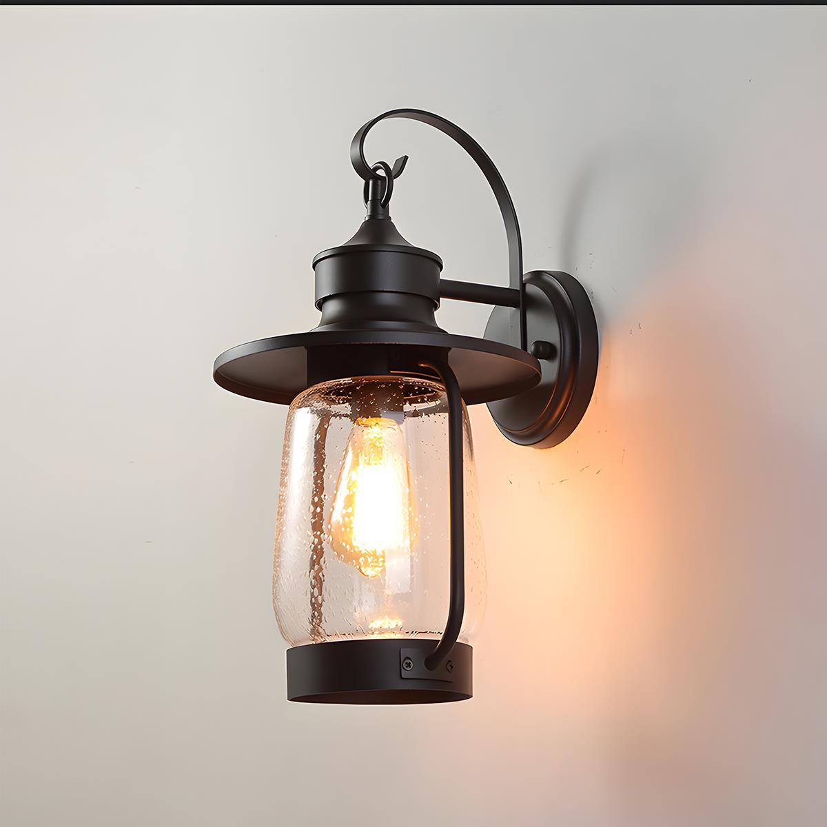 Retro Black Waterproof Lantern Outdoor Wall Sconces - Flare Shack
