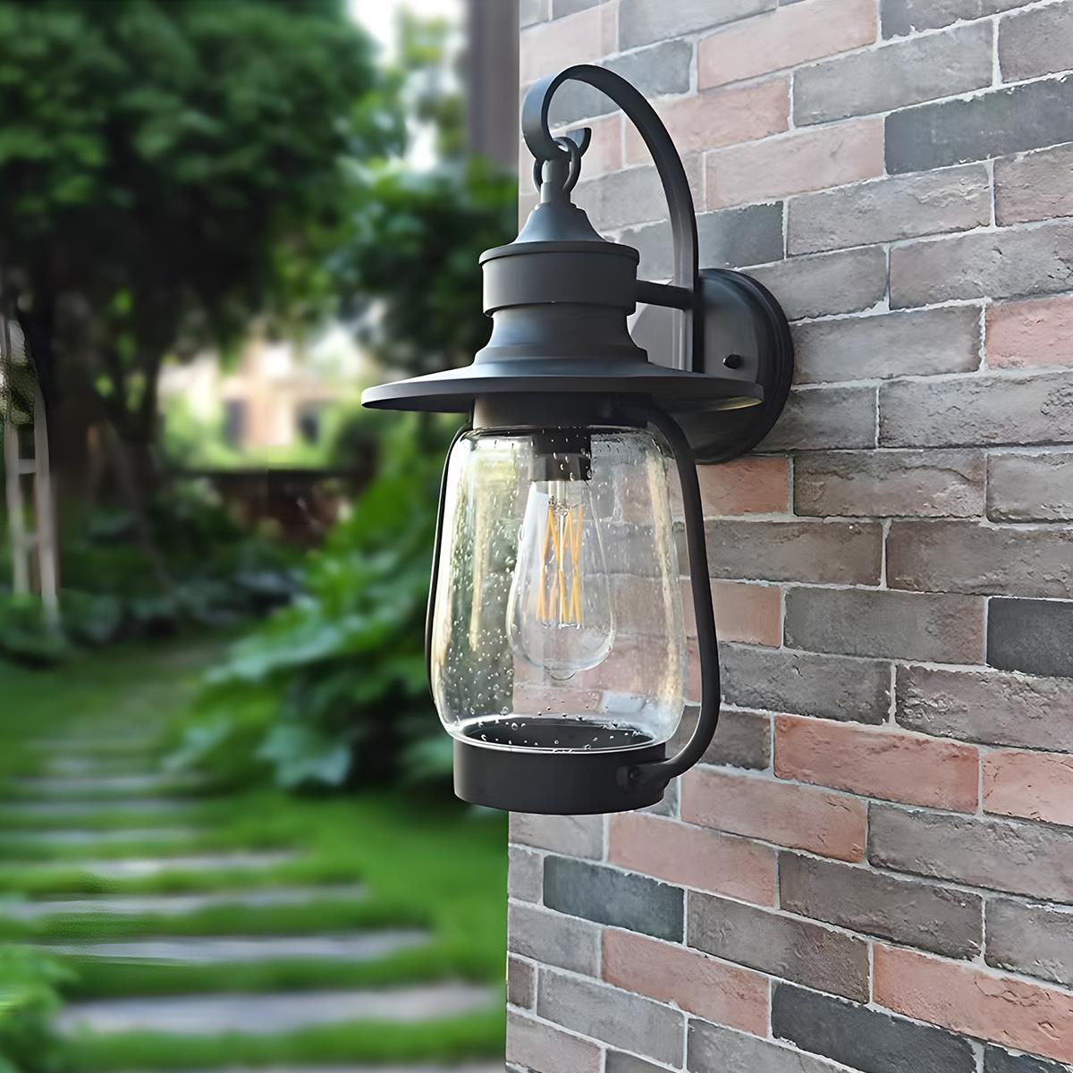 Retro Black Waterproof Lantern Outdoor Wall Sconces - Flare Shack