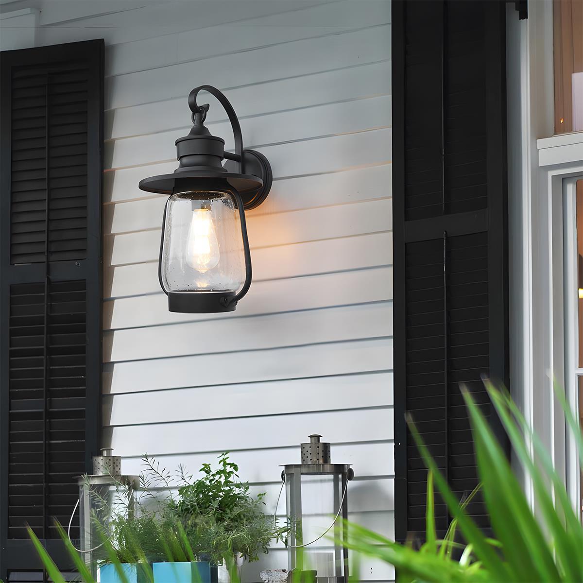 Retro Black Waterproof Lantern Outdoor Wall Sconces - Flare Shack