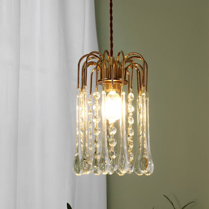 Retro Gold Linear Teardrop Crystal Chandeliers - Flare Shack