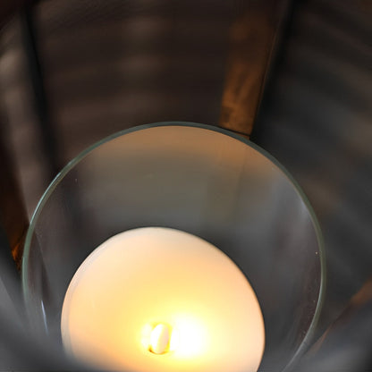Retro Handmade Oval Cage LED Candle Floor Lamp Lantern