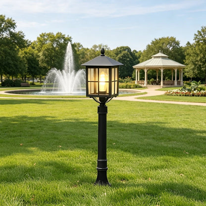 Retro Waterproof Black Outdoor Lawn Post Lights Lantern Lamps - Flare Shack
