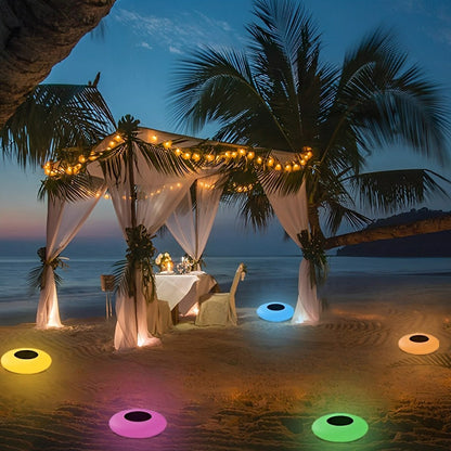 Round Colorful RGB LED Waterproof Solar Modern Outdoor Lights Pool Lights Water Floating Light Pond Lamp