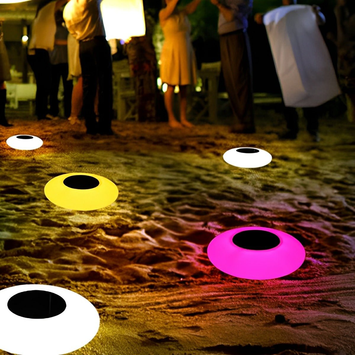 Round Colorful RGB LED Waterproof Solar Modern Outdoor Lights Pool Lights Water Floating Light Pond Lamp