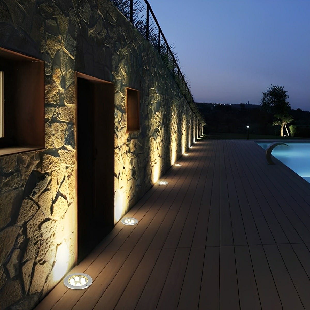 Round Outdoor LED In-Ground Lights Landscape Lights Wall Washer Lights