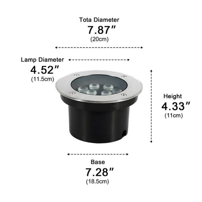 Round Outdoor LED In-Ground Lights Landscape Lights Wall Washer Lights