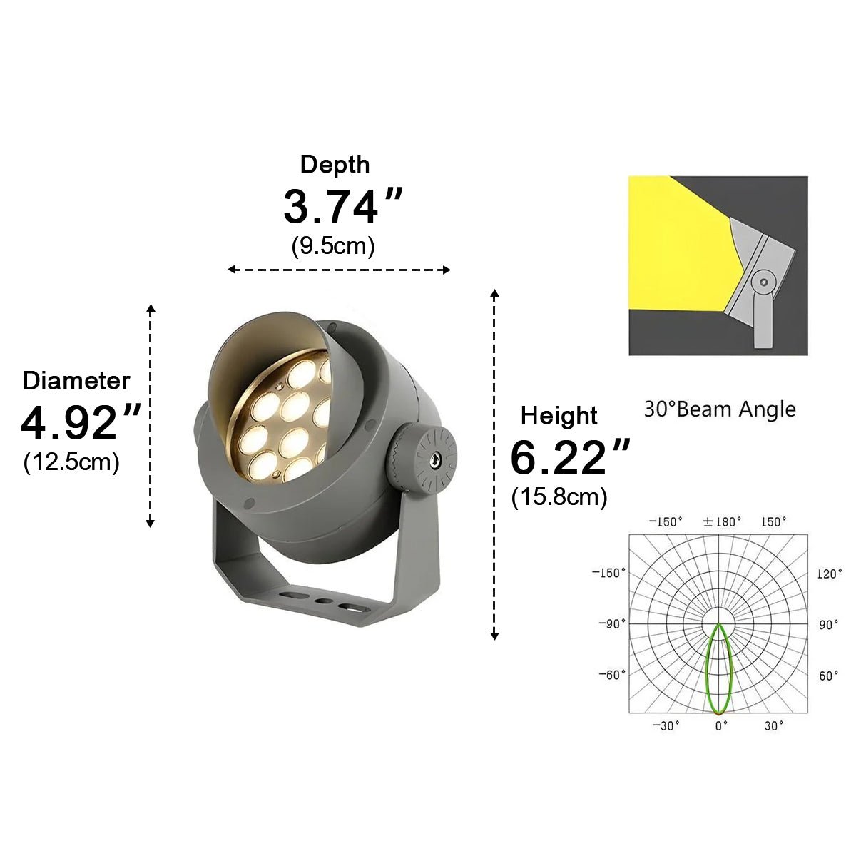 Round Waterproof Outdoor LED Spot Lights Building Exterior Light