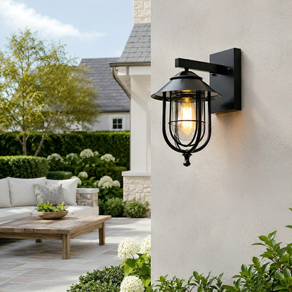Rustic Birdcage Waterproof Outdoor LED Porch Wall Light