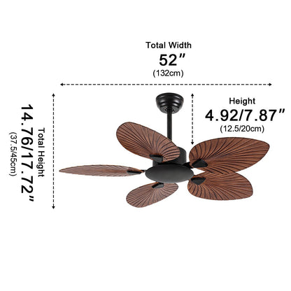 Rustic Coastal Leaf-shaped Modern DC Motor Reverse Ceiling Fan