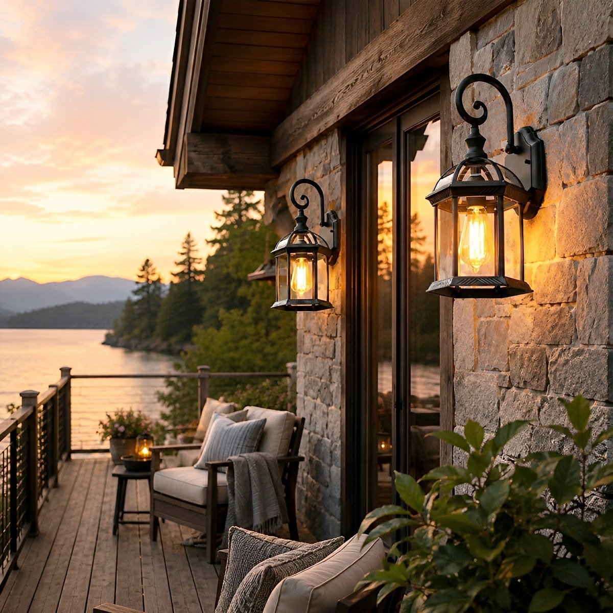 Rustic Gazebo Waterproof Outdoor LED Porch Wall Lights - Flare Shack