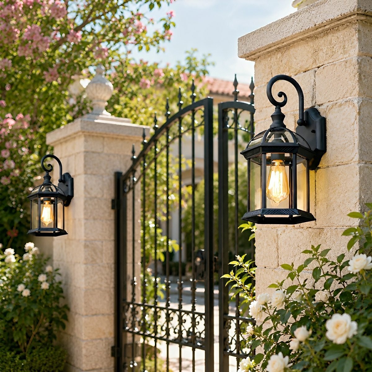Rustic Gazebo Waterproof Outdoor LED Porch Wall Lights