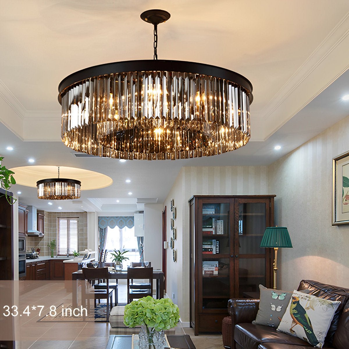 Rustic Modern Crystal Chandeliers Round Ceiling Lights - Flare Shack