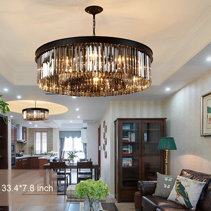 Rustic Modern Crystal Chandeliers Round Ceiling Lights - Flare Shack