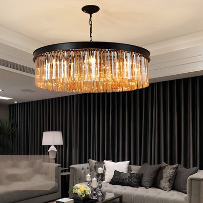 Rustic Modern Crystal Chandeliers Round Ceiling Lights - Flare Shack