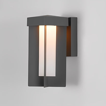 Rustic Modern Geometric Sculptural Waterproof Outdoor LED Porch Wall Lights - Flare Shack