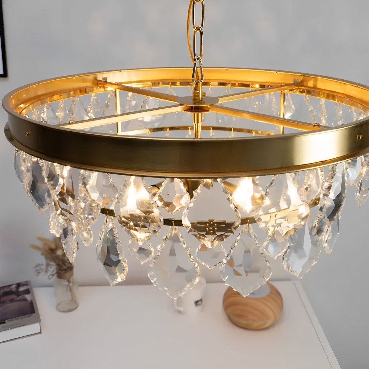 Rustic Modern Round Crystal Chandeliers Round Light - Flare Shack