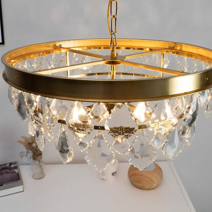 Rustic Modern Round Crystal Chandeliers Round Light - Flare Shack