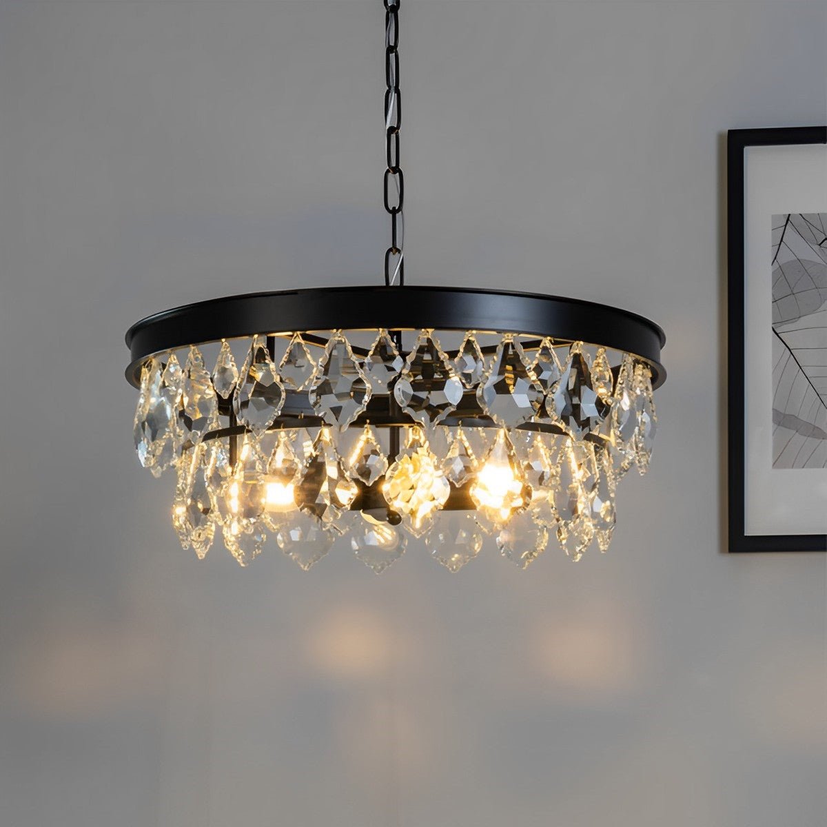 Rustic Modern Round Crystal Chandeliers Round Light - Flare Shack