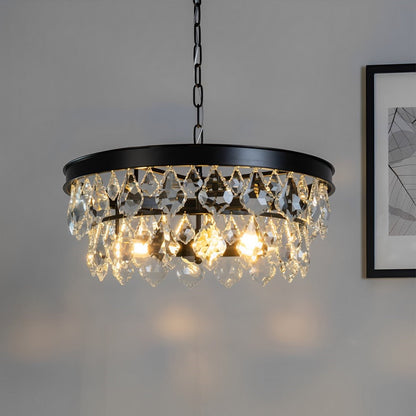 Rustic Modern Round Crystal Chandeliers Round Light - Flare Shack