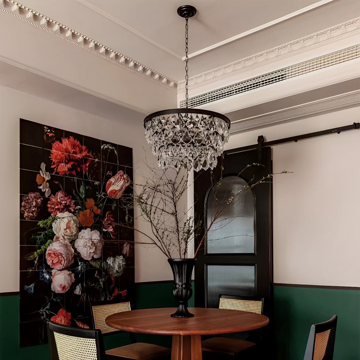 Rustic Modern Round Crystal Chandeliers Round Light - Flare Shack