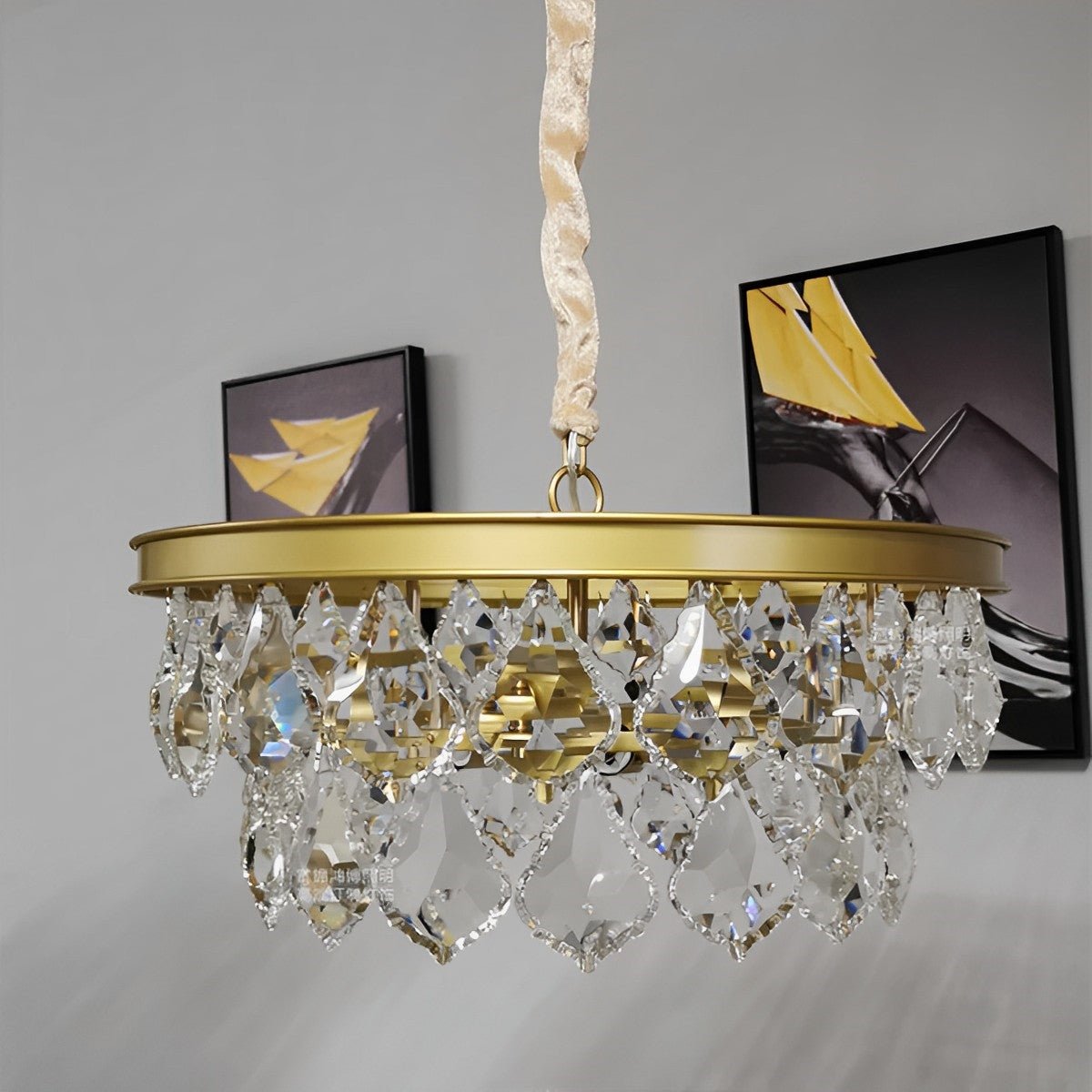 Rustic Modern Round Crystal Chandeliers Round Light - Flare Shack