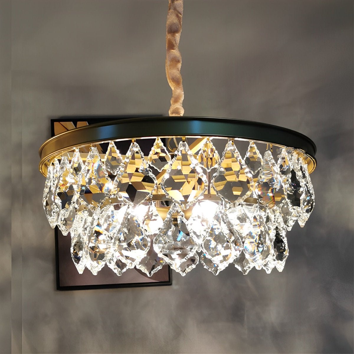 Rustic Modern Round Crystal Chandeliers Round Light - Flare Shack