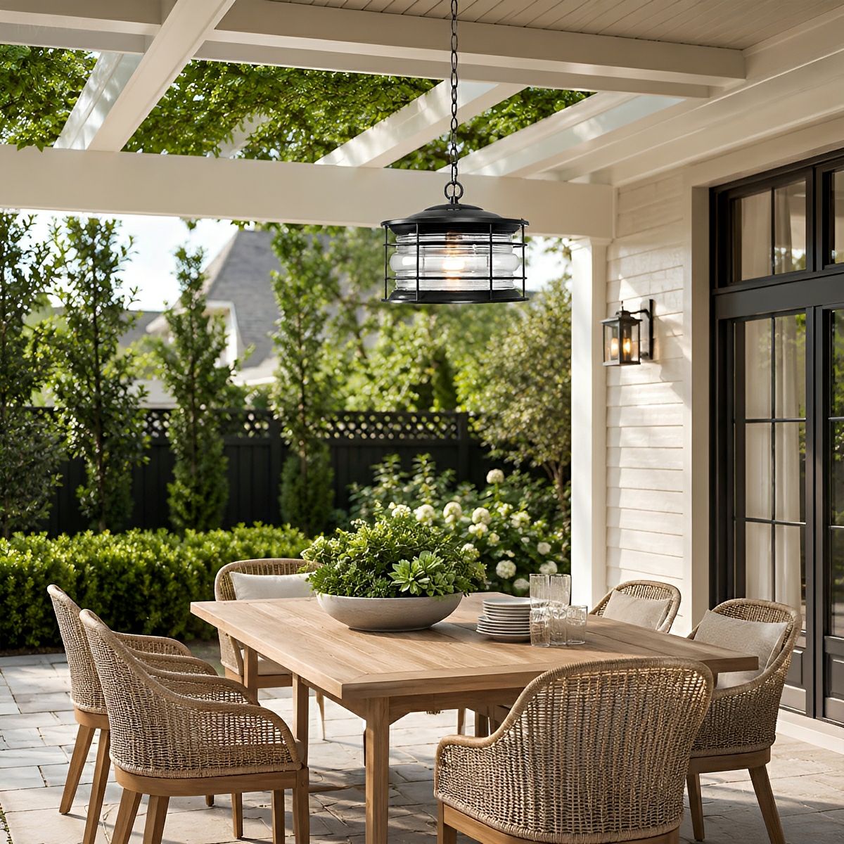 Rustic Modern Super Bright Black Outdoor Pendant Lights Lantern