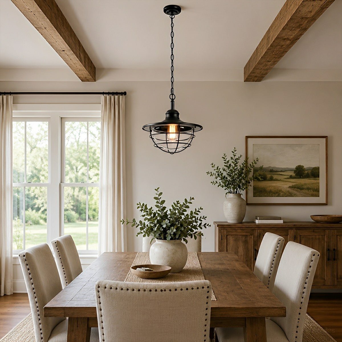 Rustic Modern Super Bright Black Outdoor Pendant Lights Lantern