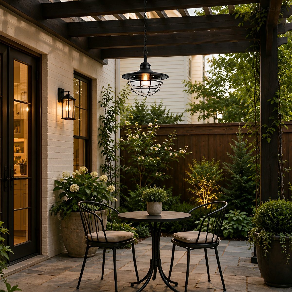 Rustic Modern Super Bright Black Outdoor Pendant Lights Lantern