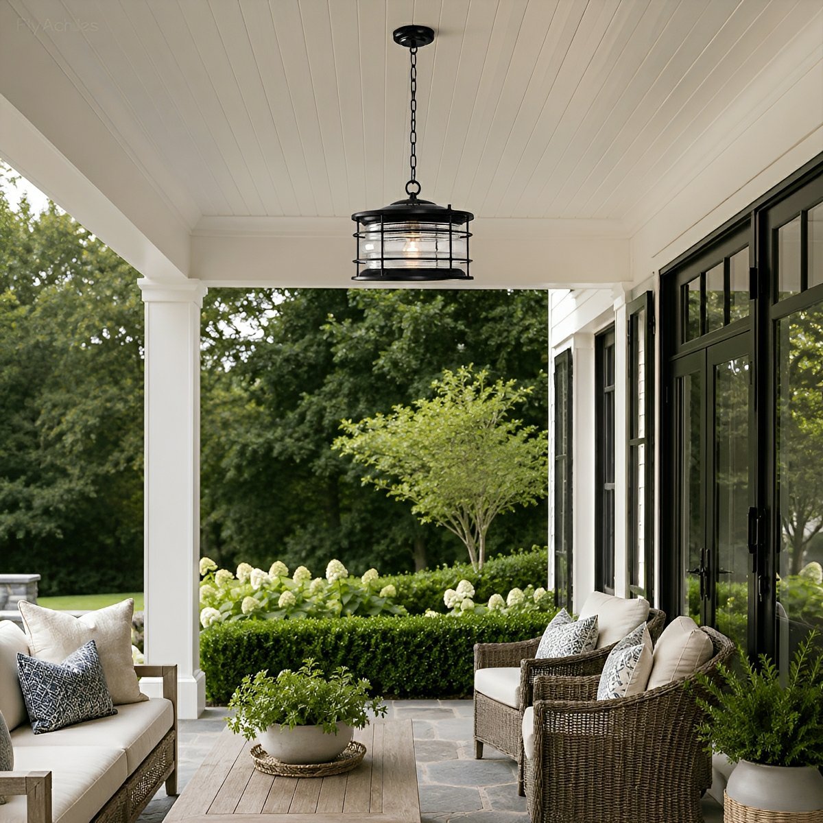 Rustic Modern Super Bright Black Outdoor Pendant Lights Lantern