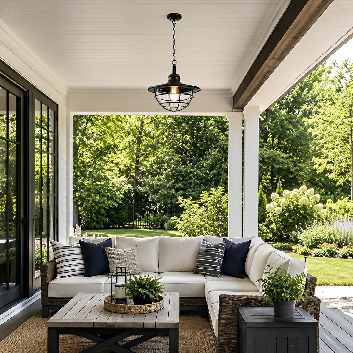 Rustic Modern Super Bright Black Outdoor Pendant Lights Lantern