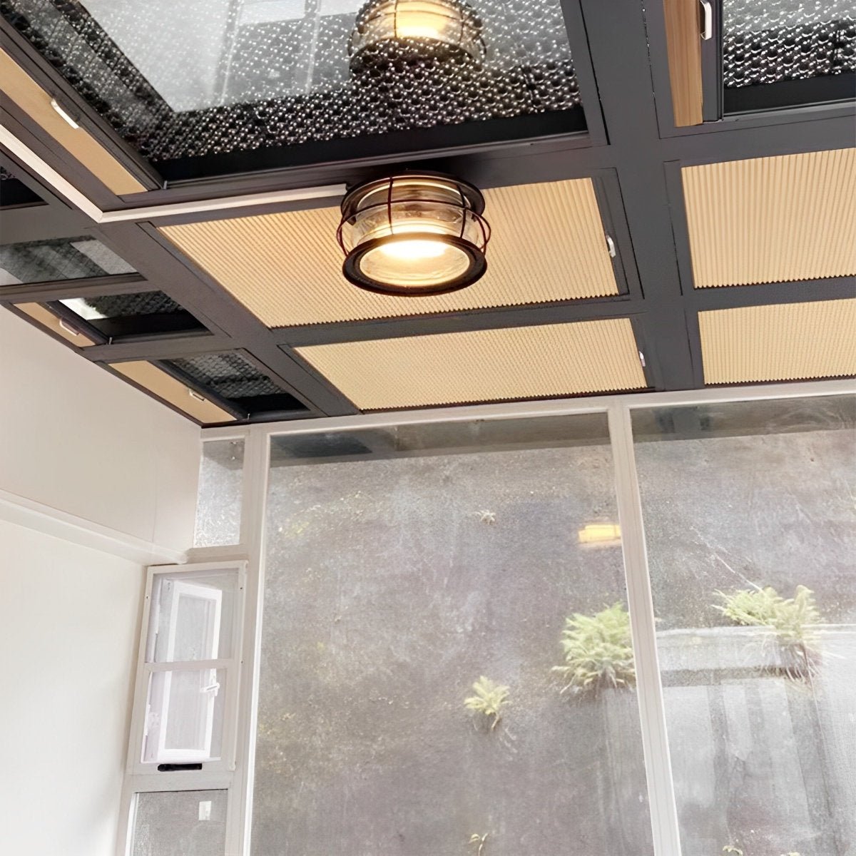 Rustic Modern Super Bright Black Round Outdoor Ceiling Lights - Flare Shack
