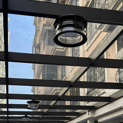 Rustic Modern Super Bright Black Round Outdoor Ceiling Lights - Flare Shack