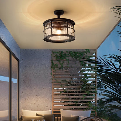 Rustic Modern Super Bright Black Round Outdoor Ceiling Lights - Flare Shack
