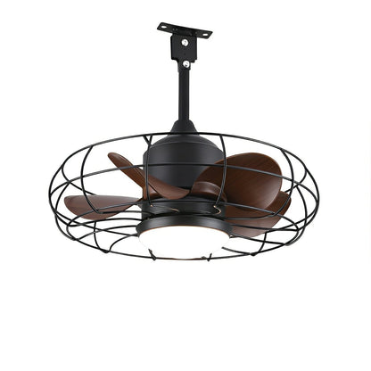 Rustic Round Outdoor DC Motor Reverse Ceiling Fan Light 19.69" - Flare Shack
