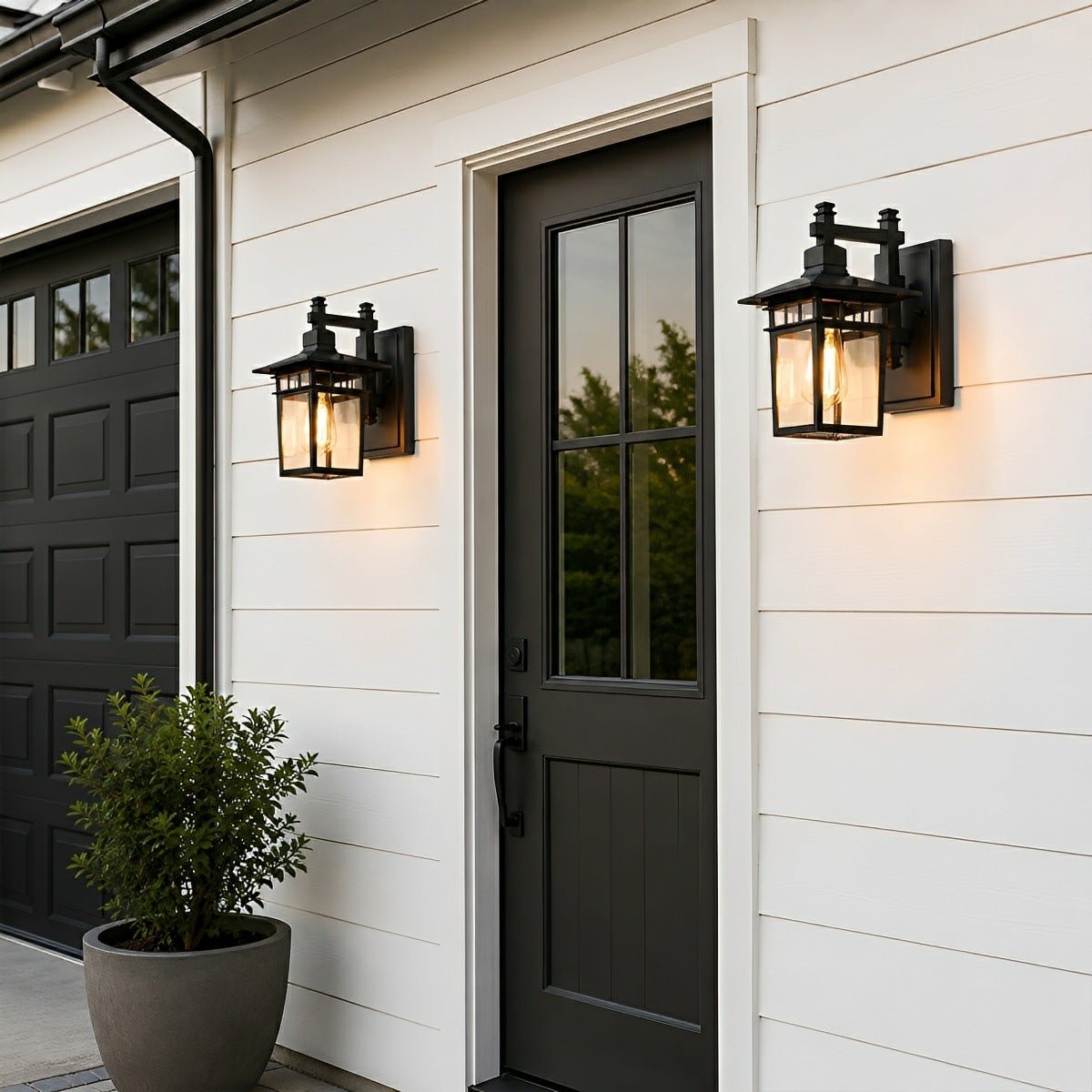 Rustic Square Waterproof Outdoor LED Porch Wall Light