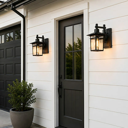 Rustic Square Waterproof Outdoor LED Porch Wall Light