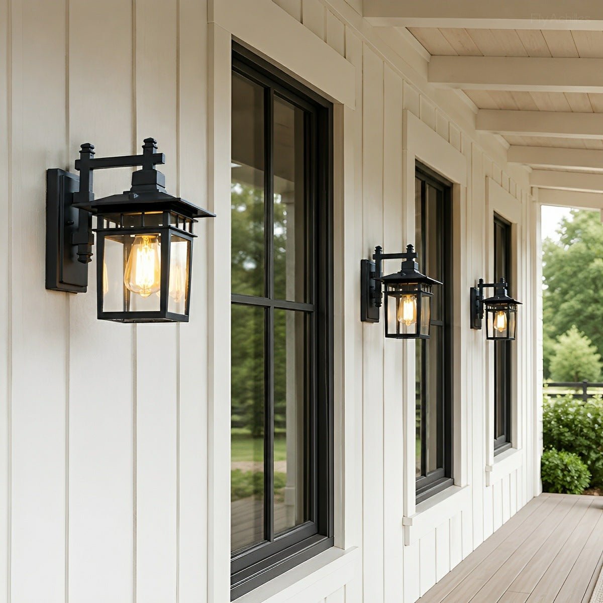 Rustic Square Waterproof Outdoor LED Porch Wall Light