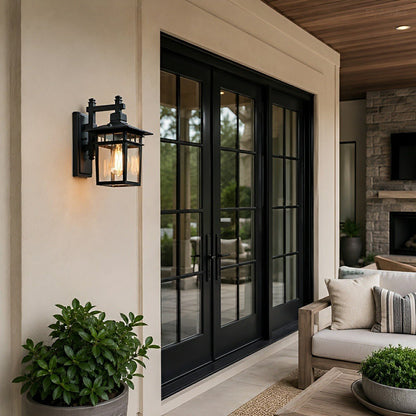 Rustic Square Waterproof Outdoor LED Porch Wall Light