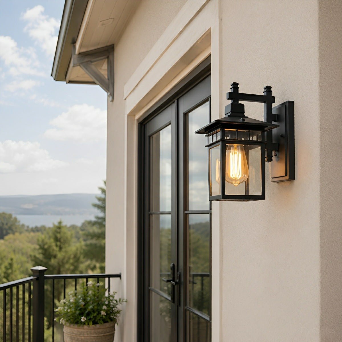 Rustic Square Waterproof Outdoor LED Porch Wall Light