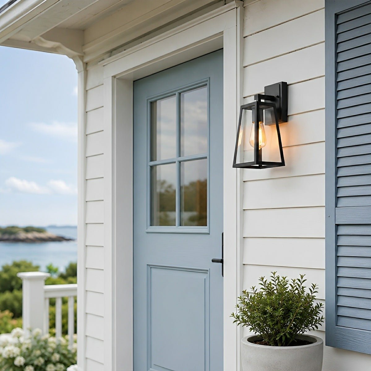 Rustic Trapezoid Waterproof Outdoor LED Porch Wall Light