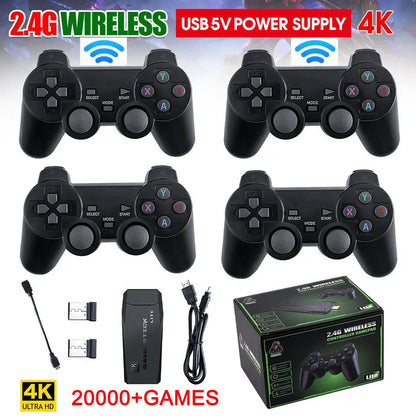 4K TV Game Stick 64GB Retro Gaming Console – TikTok Viral Fall 2025, 20,000+ Games, Includes 2 Wireless Controllers