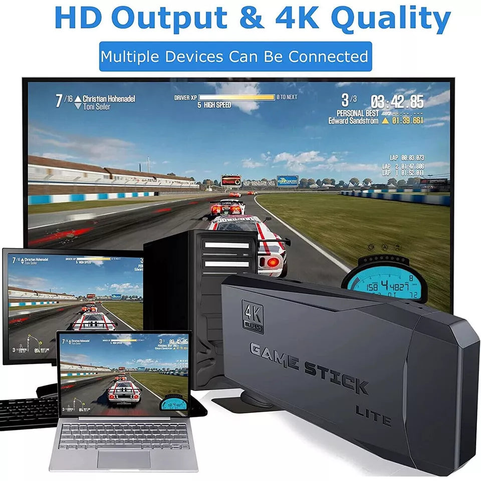 4K TV Game Stick 64GB Retro Gaming Console – TikTok Viral Fall 2025, 20,000+ Games, Includes 2 Wireless Controllers
