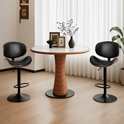 Set of 2 Adjustable Swivel Bar Stools with Backrest & Footrest - Flare Shack