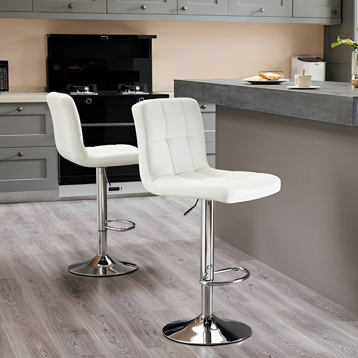 Set of 2 Ergonomic Adjustable Swivel Bar Stools